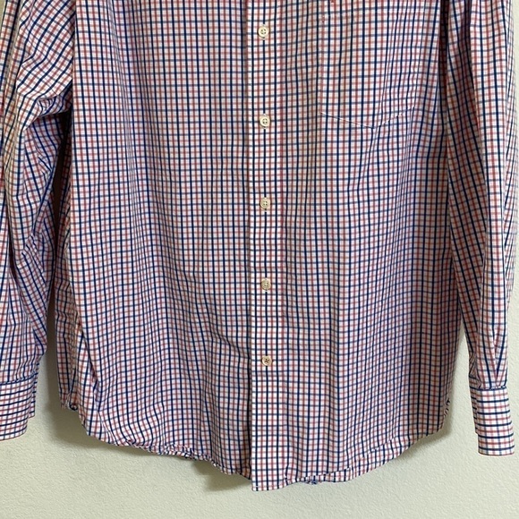 IZOD EUC Men's 100% Cotton Plaid Shirt White Red and Blue X-Large - Picture 5 of 10